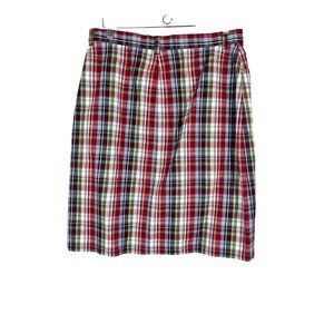 Retro Plaid Skirt Red 12 Preppy Academia Old Money Western Classic Chic 80s